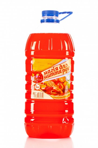 Рідке мило для миття рук Тропічні фрукти Чарівниця 5 л